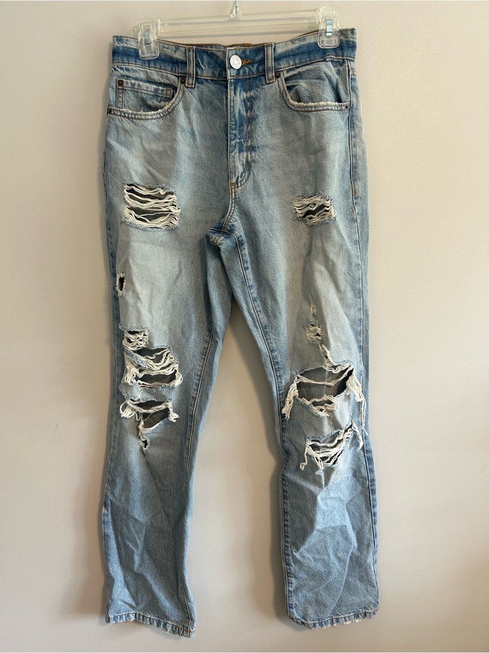 Garage denim Junior 1 Light Wash denim Distressed Ripped boyfriend cut Jeans